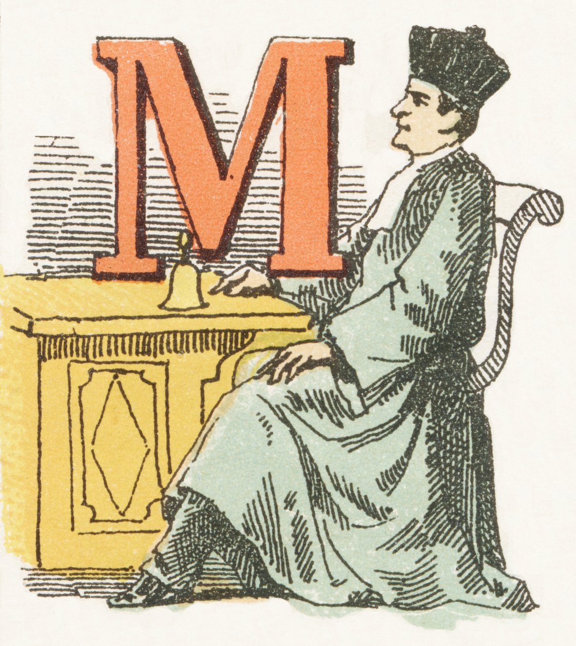M - Magistrat - Childish Alphabet, Editions Gordinne 1920 (rytina) od Unbekannt