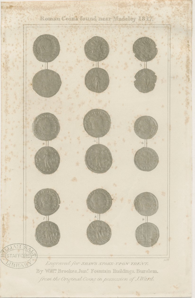 Madeley - Římské mince: rytina, nd [c 1817] od Unbekannt
