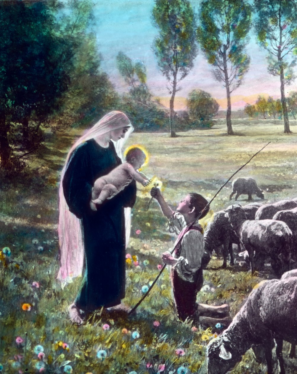 Madonna s ovčákem od Unbekannter Künstler