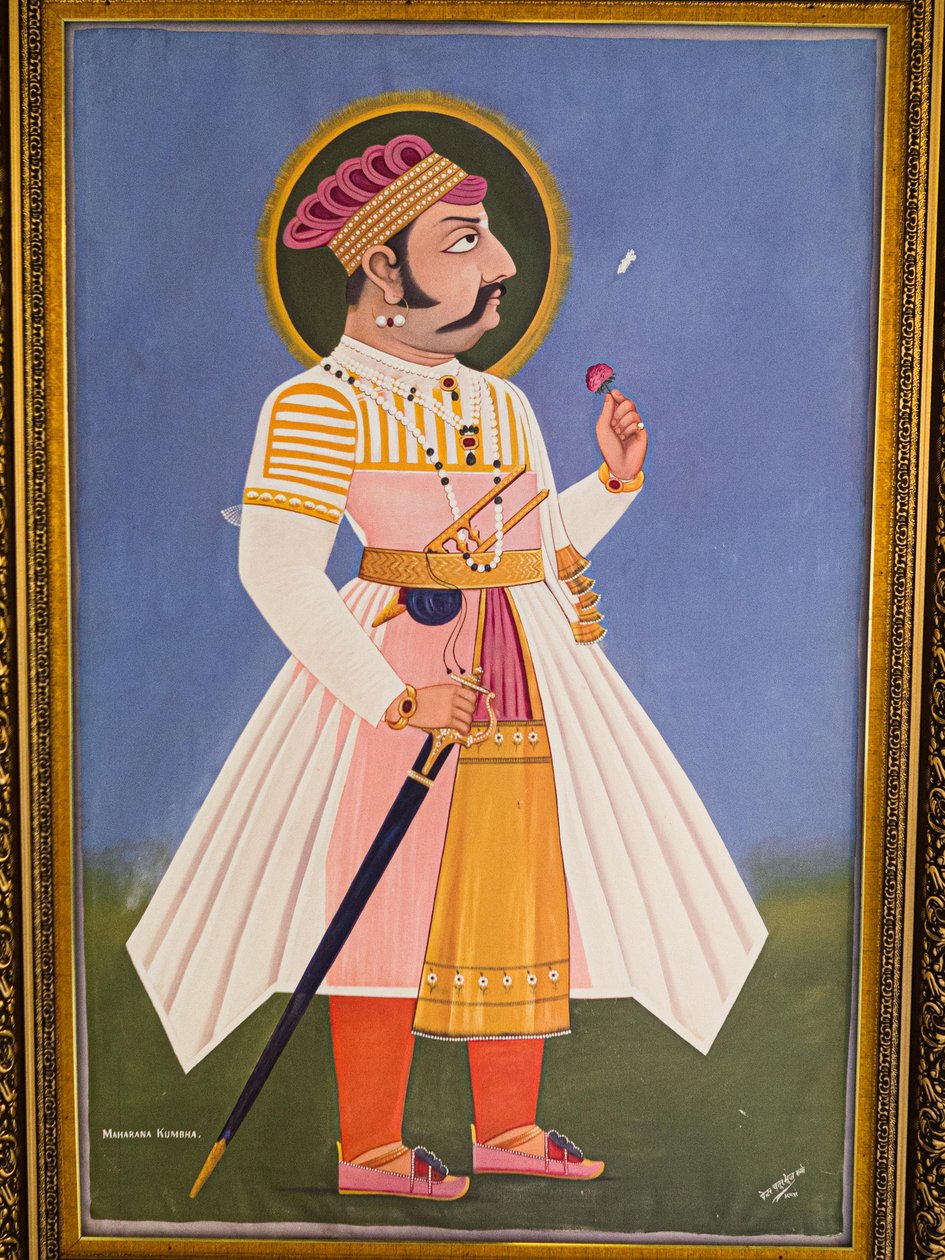 Maharaja Kumbha, malba, pevnost Mehrangarh, Jodhpur, Rádžasthán, Indie, Asie (foto) od Unbekannter Künstler