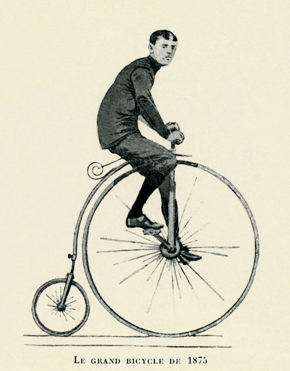 Muž na koni Penny-farthing od Unbekannter Künstler