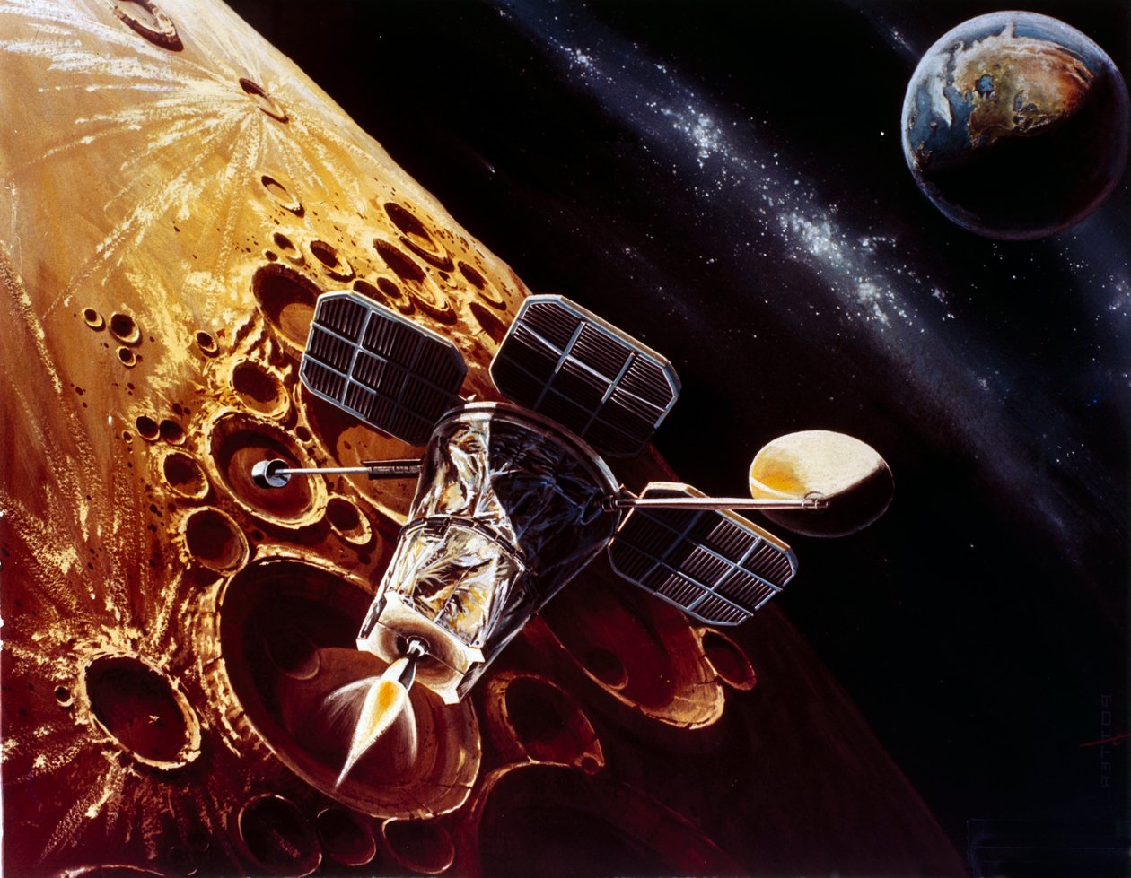 Pilotovaný vesmírný let, USA, Apollo, Obecná kresba Lunar Orbiter od Unbekannt