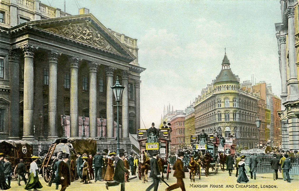 Mansion House a Cheapside, Londýn od Unbekannter Künstler