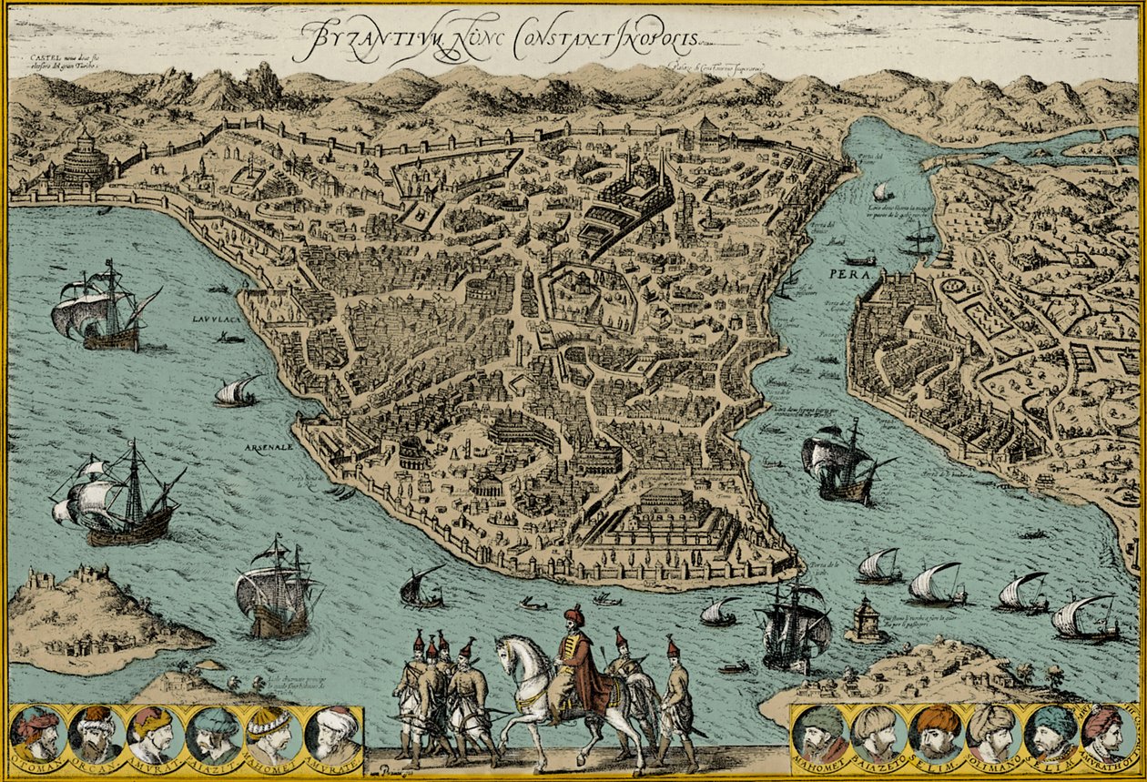 Mapa Konstantinopole od Unbekannter Künstler