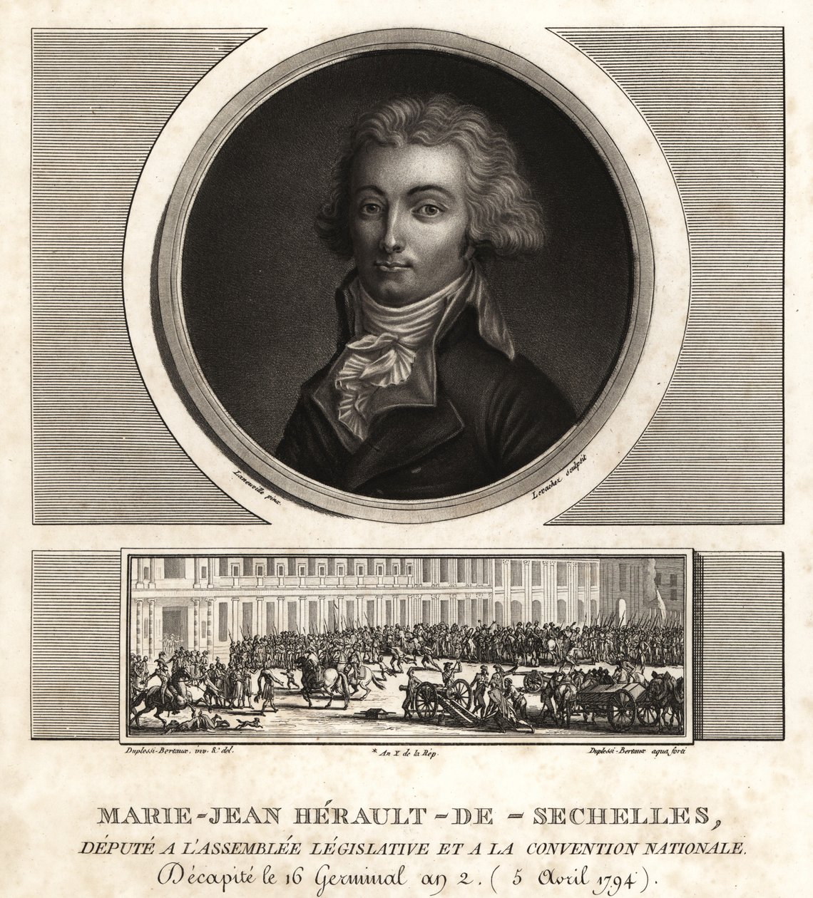 Marie-Jean Herault de Sechelles (1759-1794), francouzský soudce a politik pod gilotinou v období vlády teroru od Unbekannt