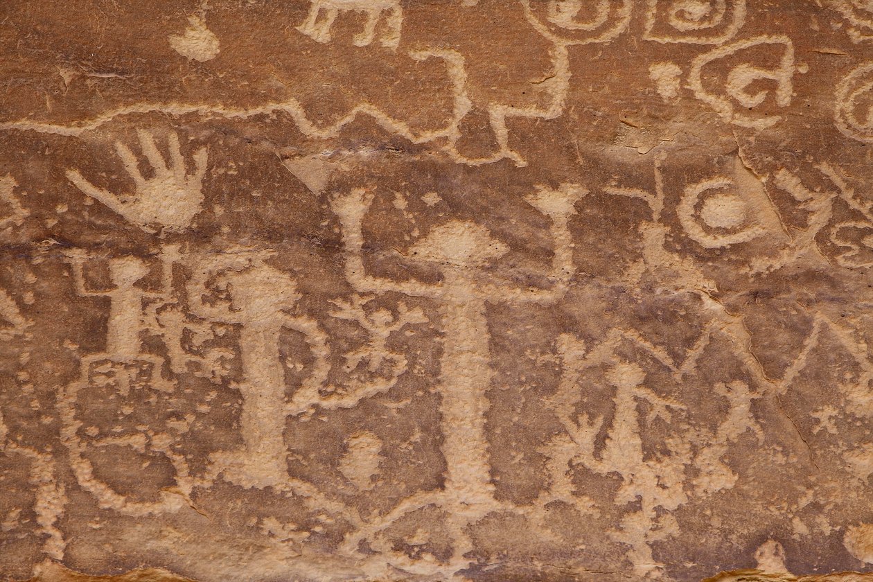 Mesa Verde, American Petroglyphs Anasazi nebo Pueblo rodové lidi od William M. Timlin