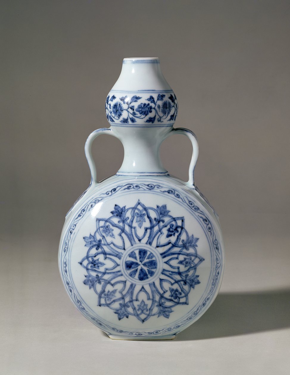 Ming modrobílá poutnická láhev, značka Hsuan Te (1426-35) od Unbekannt