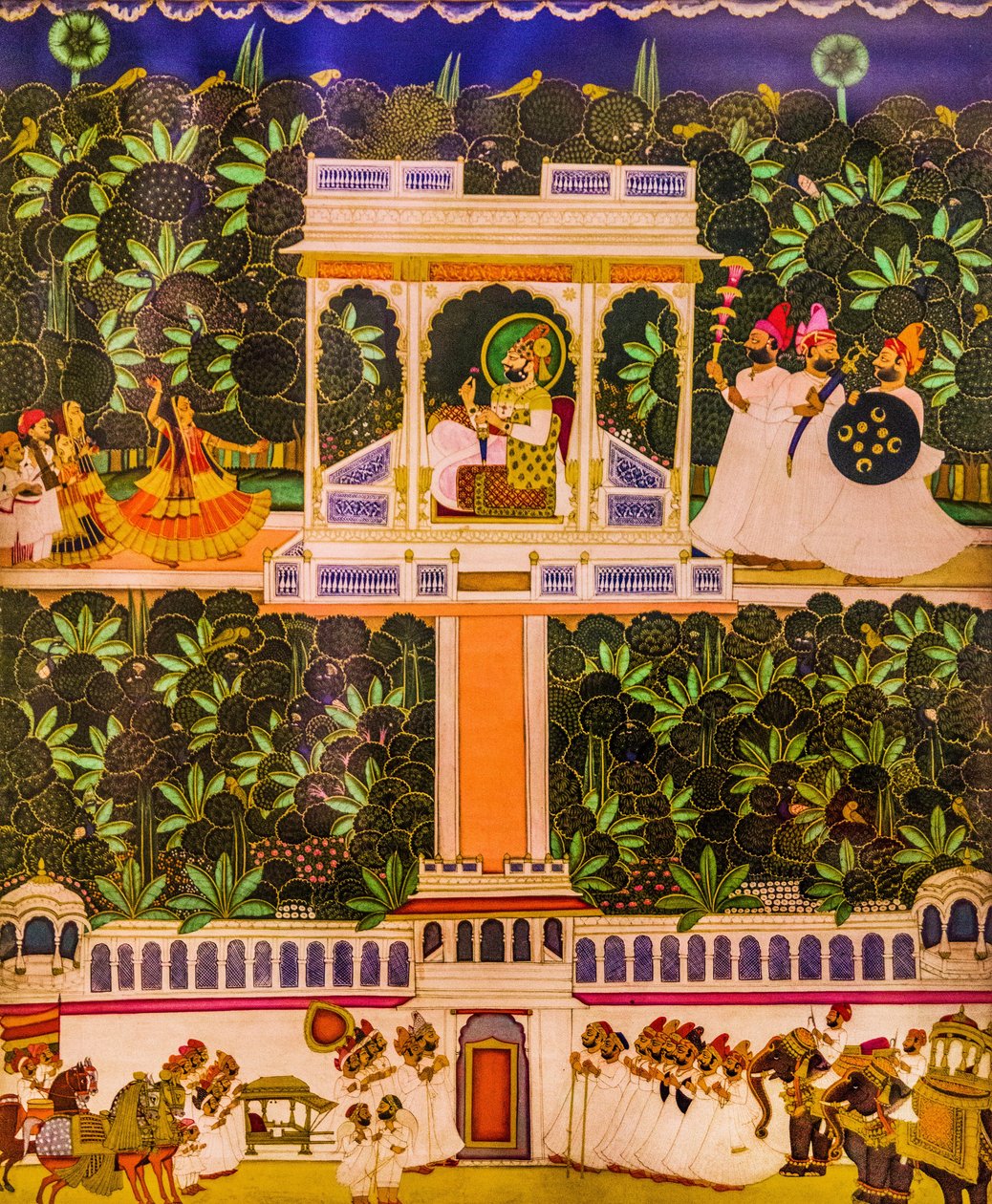 Miniaturní malba, pevnost Mehrangarh, Jodhpur, Jodhpur, Rádžasthán, Indie, Asie (foto) od Unbekannter Künstler
