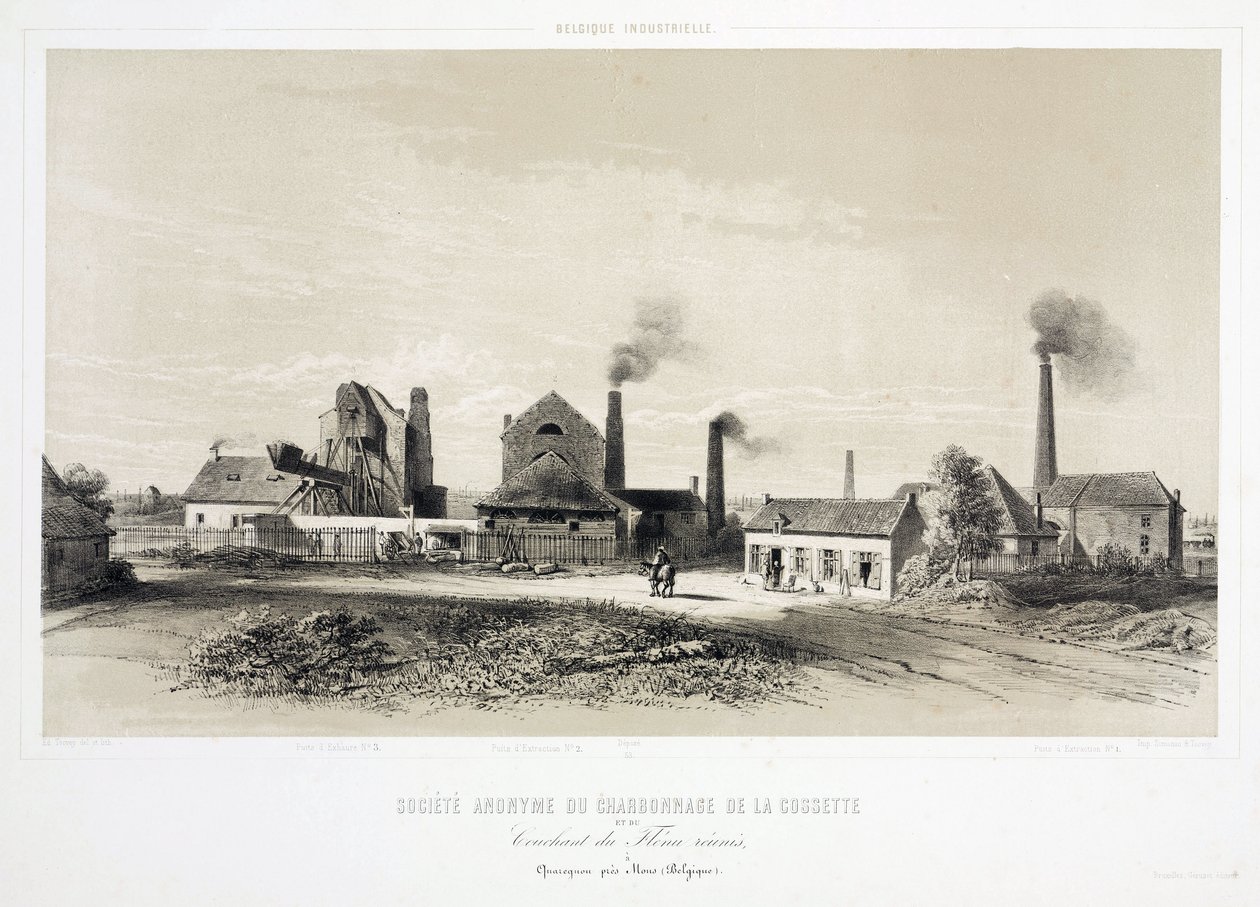 Těžba, Coal De la Cossette Coalmining Company, Belgie od Unbekannt
