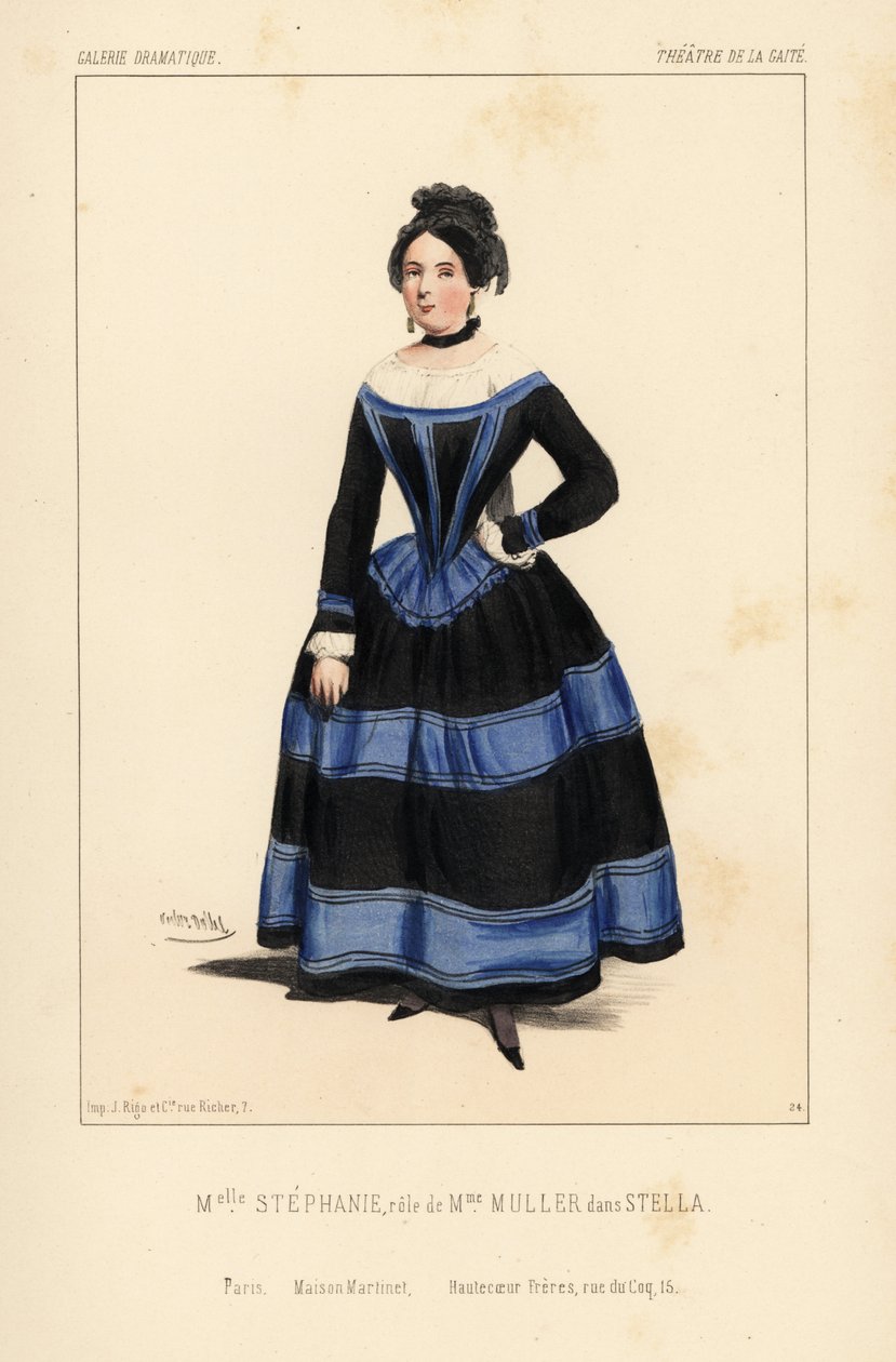 Slečna Stephanie jako Madame Muller v představení Stella od Anicet Bourgeois, Theatre de la Gaite od Unbekannter Künstler