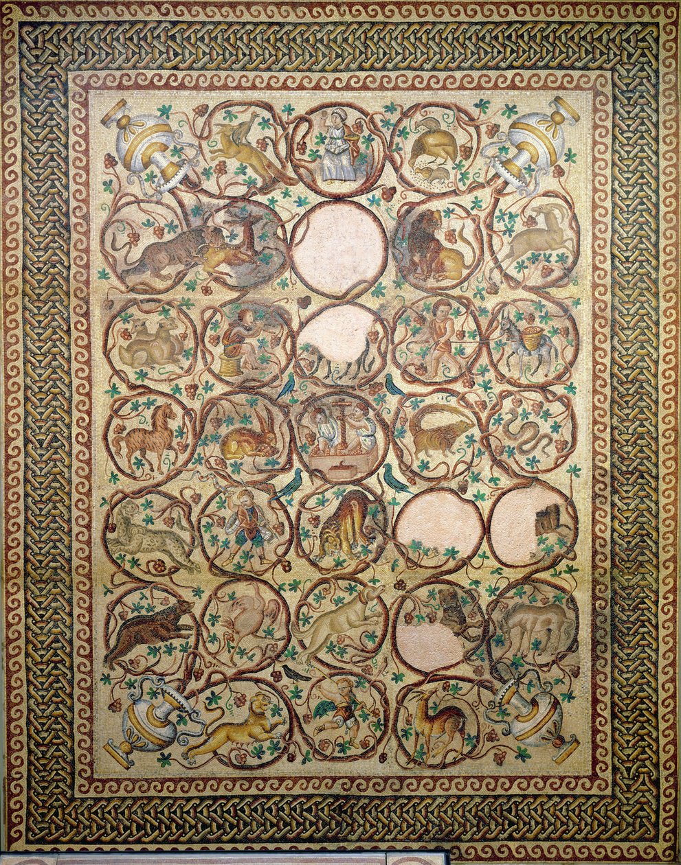 Mozaika Quabr Hiram z podlahy centrální lodi kostela sv. Kryštofa, 575 (mozaika) od Unbekannt