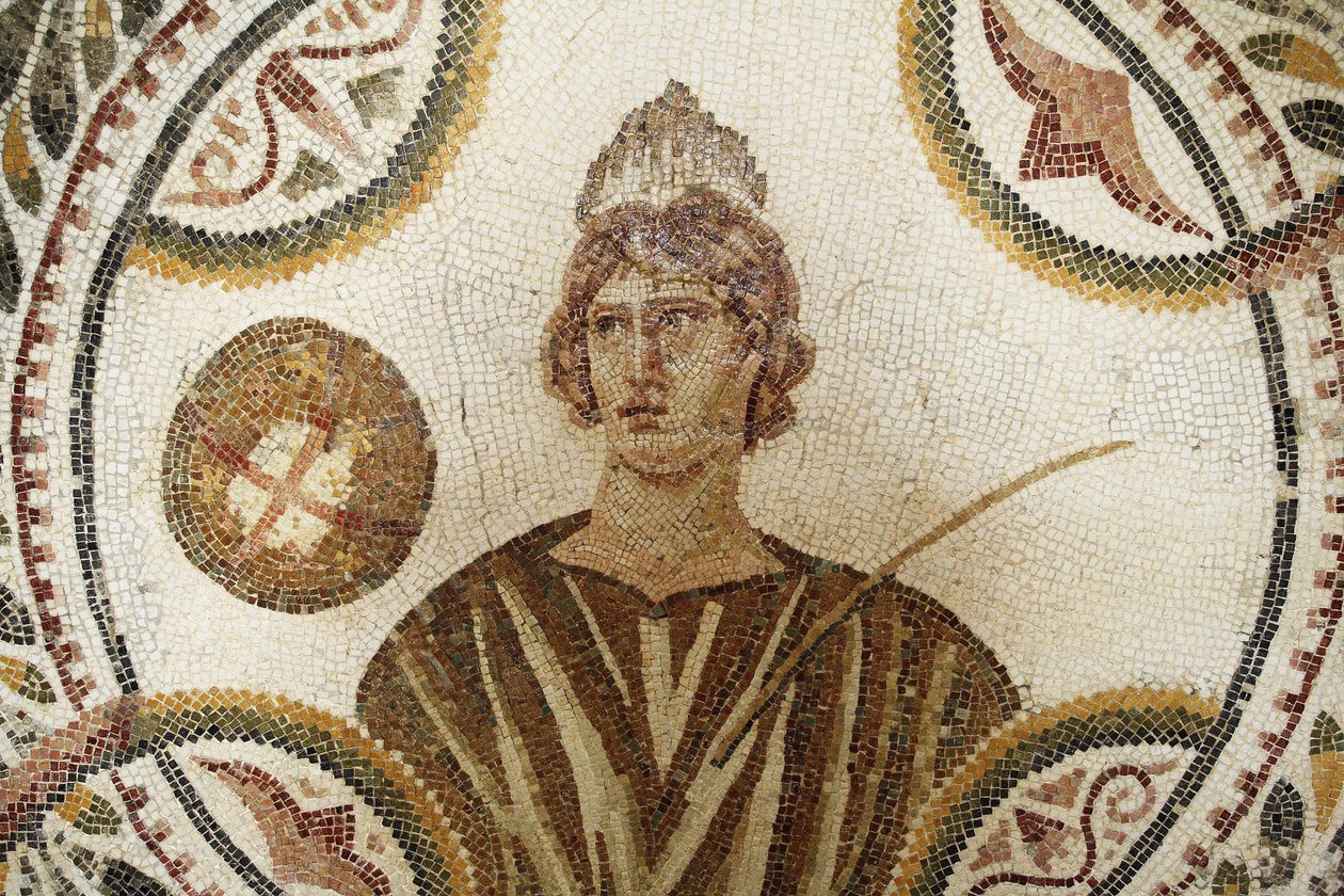 Mozaika: jedna z devíti múz. Polymnia: náboženská a řečnická píseň (detail). III AD/Musee d