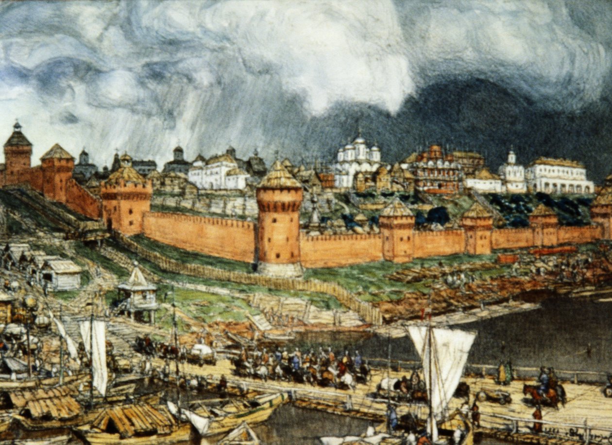 Moskevský Kreml za vlády Ivana Lliho (Ivan Veliký) v 16. století od Apolináře Vasněcova (1921). od Unbekannter Künstler