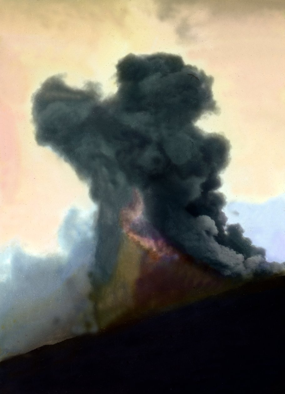 Erupce Etny v roce 1910 od Unbekannter Künstler