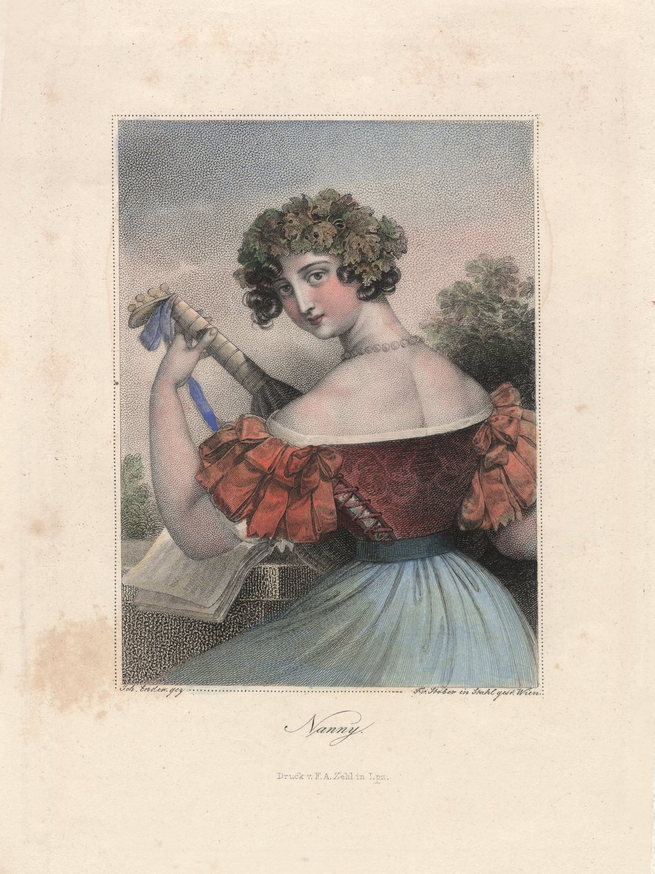 Nanny, Leipzig, c.1840 (rytina) od Unbekannter Künstler