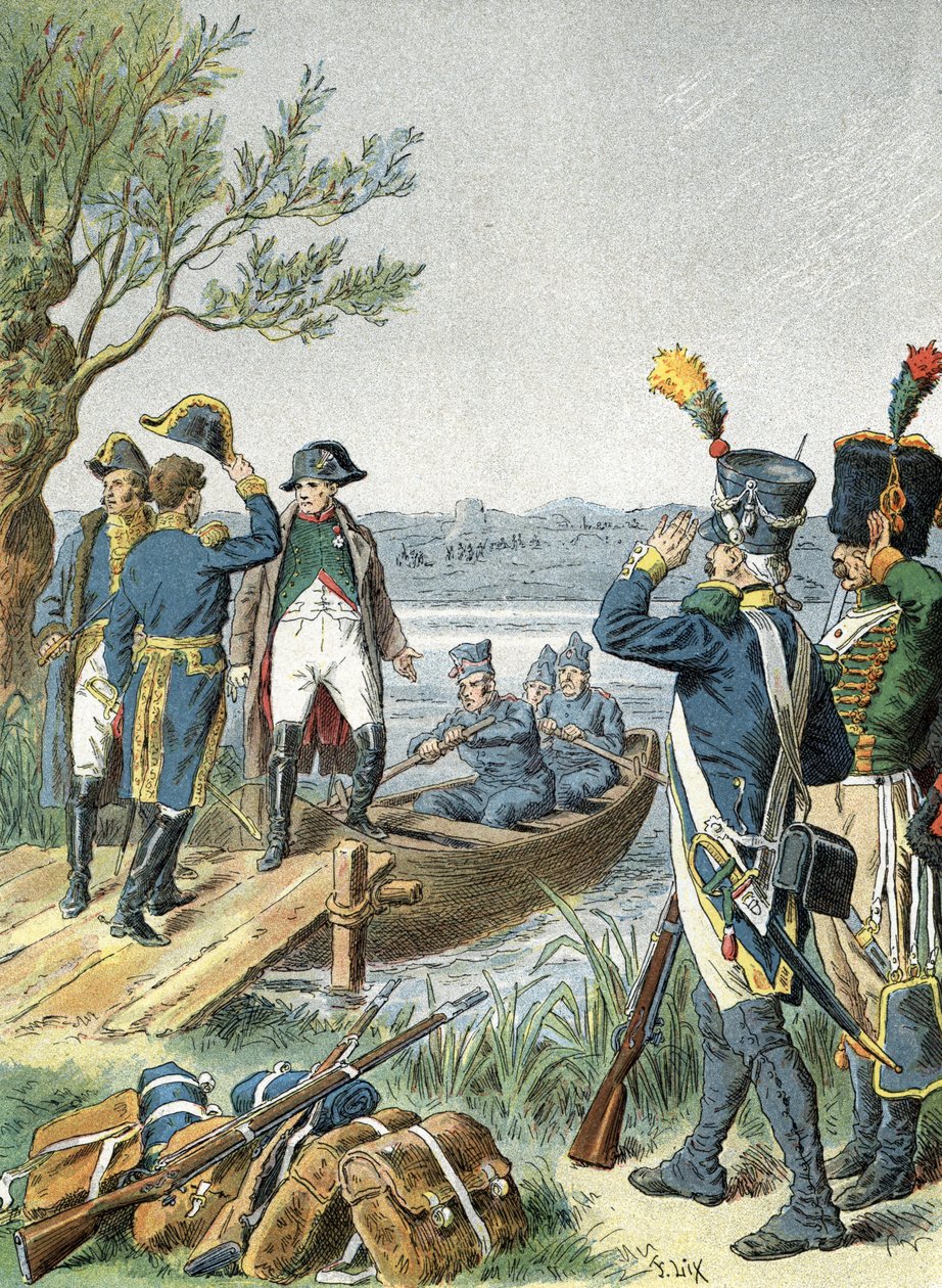 Napoleon I. na ostrově Lobau s André Massena (1809) od Unbekannter Künstler