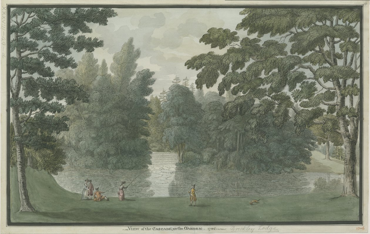 Needwood - Brickley Lodge: malba vodovými barvami, 1786 od Unbekannt