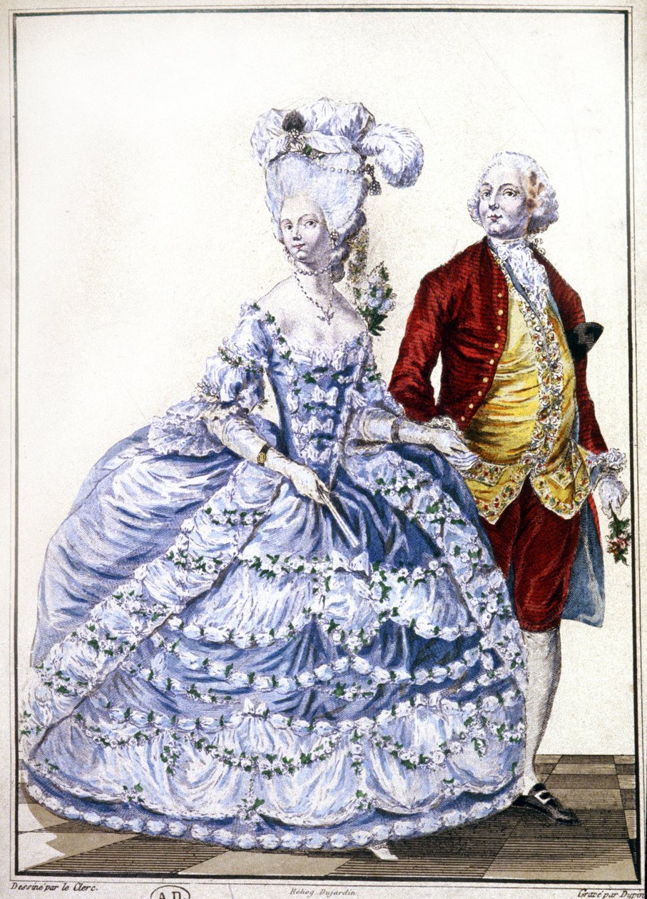 Novomanželé, asi 1780 (rytina) od Unbekannter Künstler