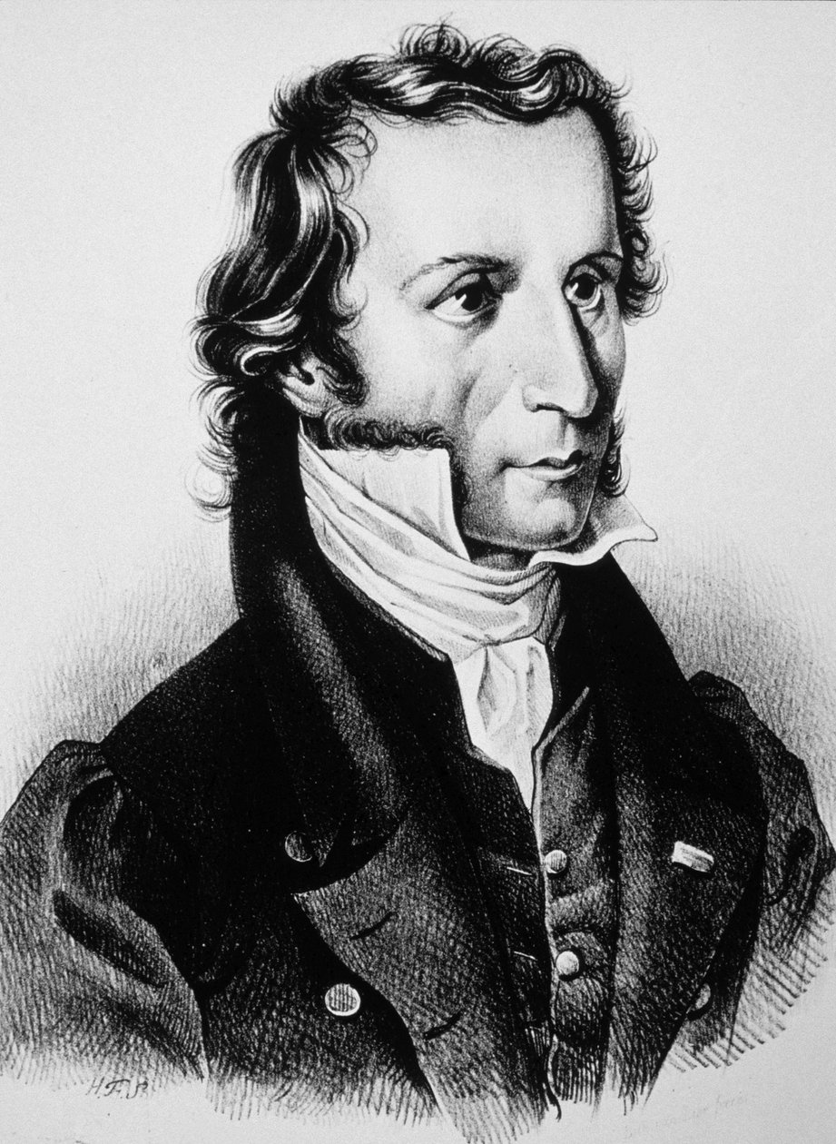 Niccolo Paganini, asi 1850 (rytina) od Unbekannter Künstler