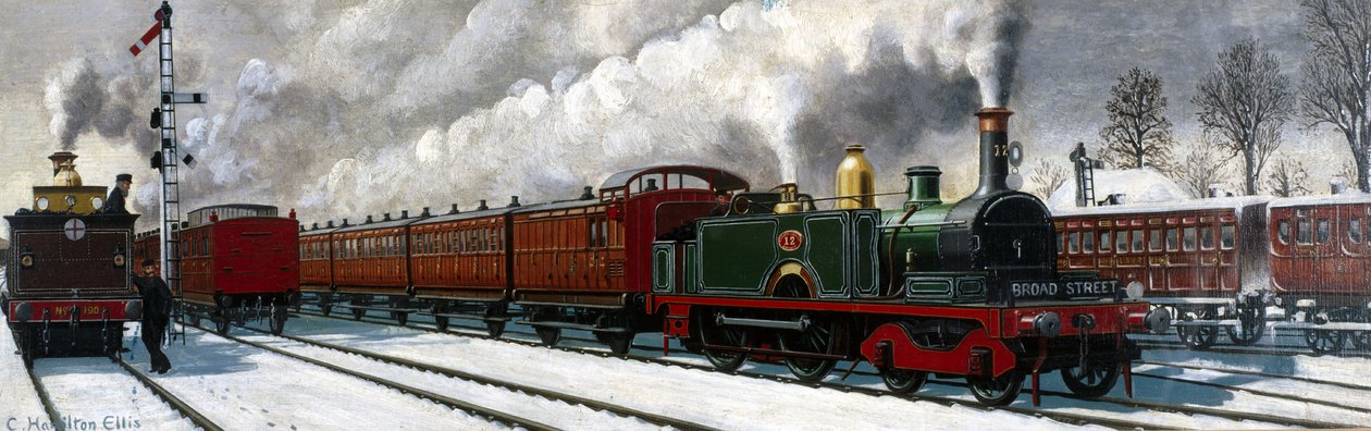 Vlak North London Railway opouštějící Richmond do Londýna od Unbekannter Künstler