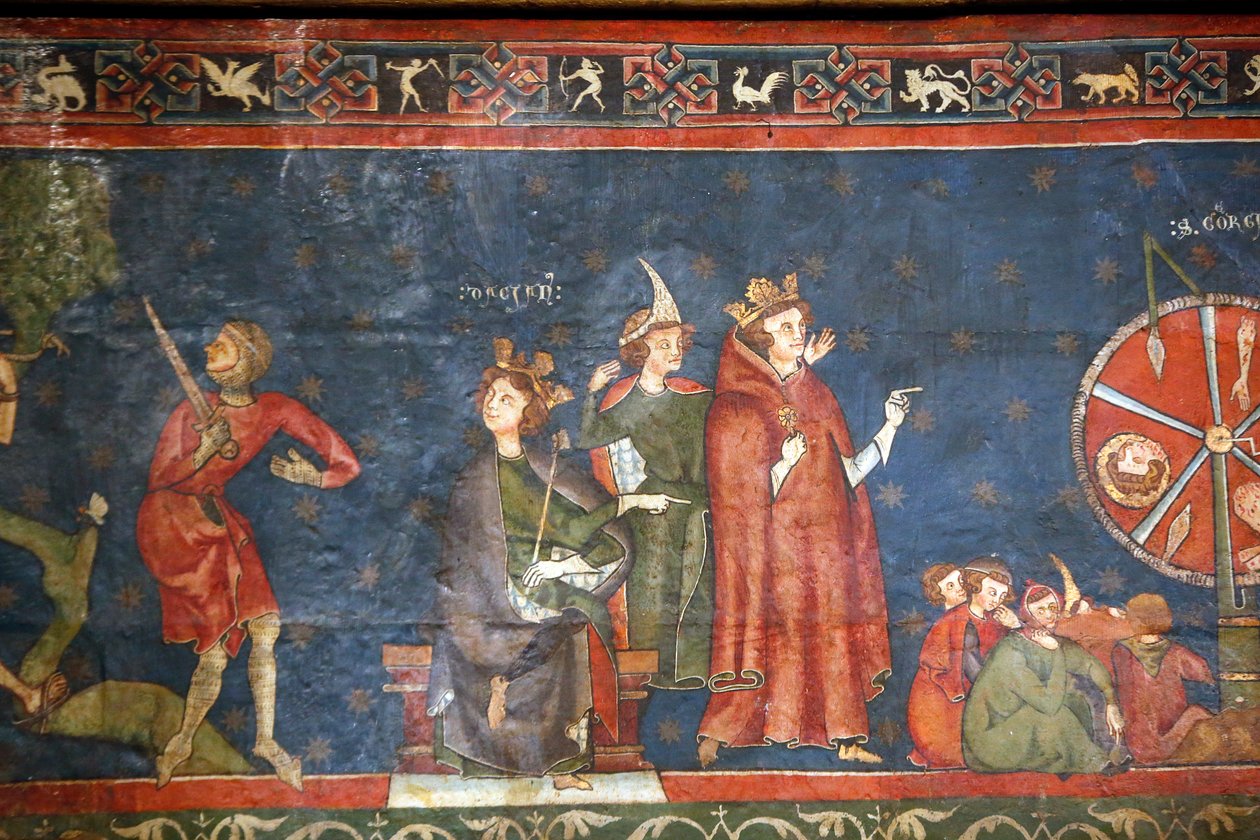 Katedrála Notre Dame de Clermont, Clermont-Ferrand, Francie, kaple sv. Jiří (konec 13. století), detail fresky (foto) od Unbekannt