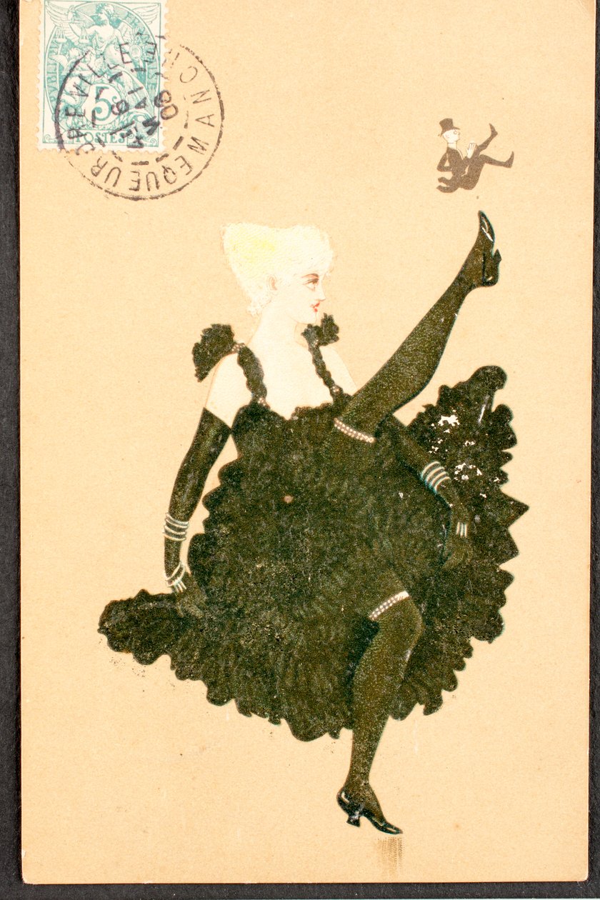 Stará pohlednice/francouzský kankán/žena z Belle Epoque od William M. Timlin
