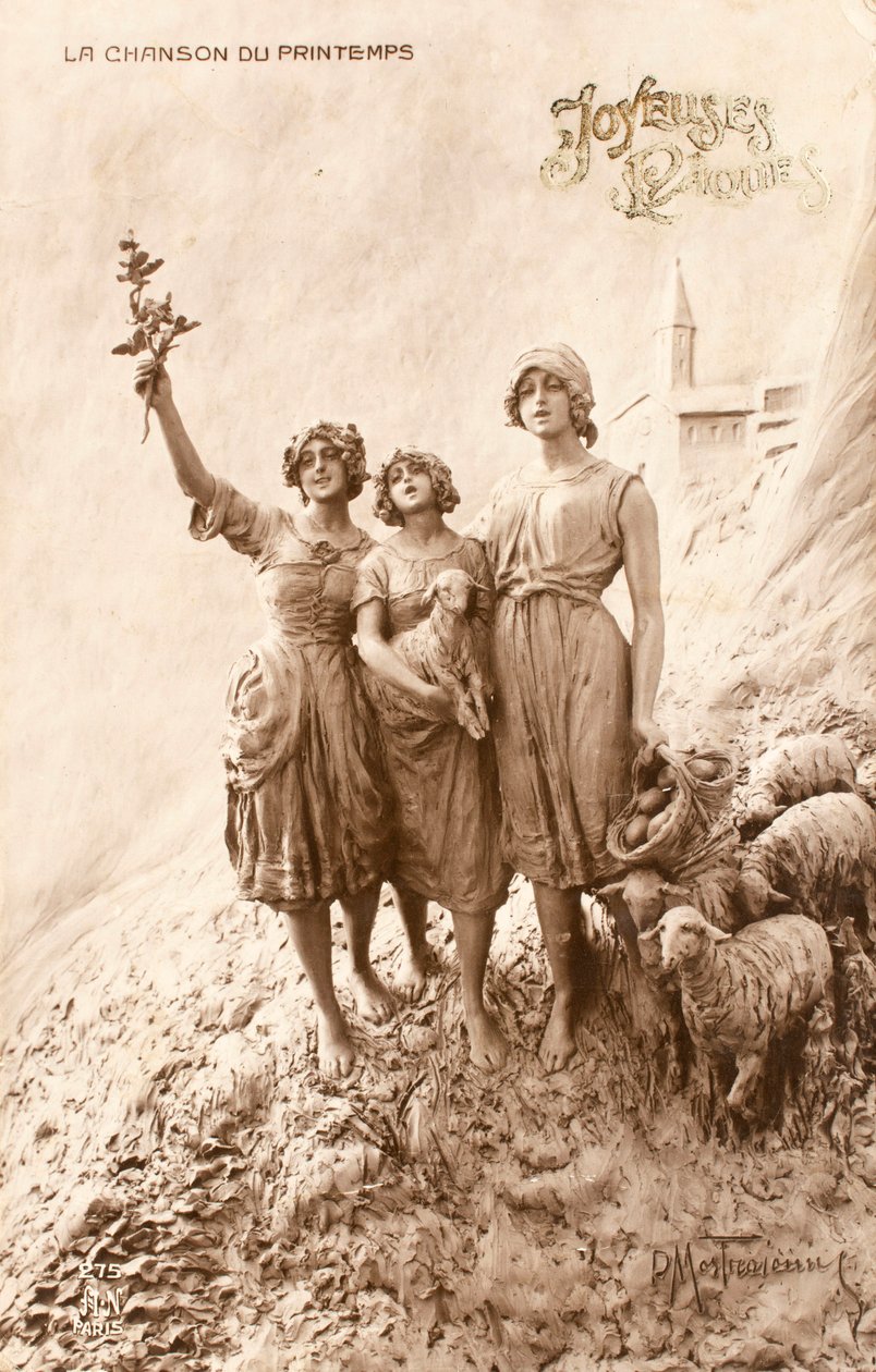 Stará pohlednice/Jarní píseň/Bergere/Ovečka od William M. Timlin