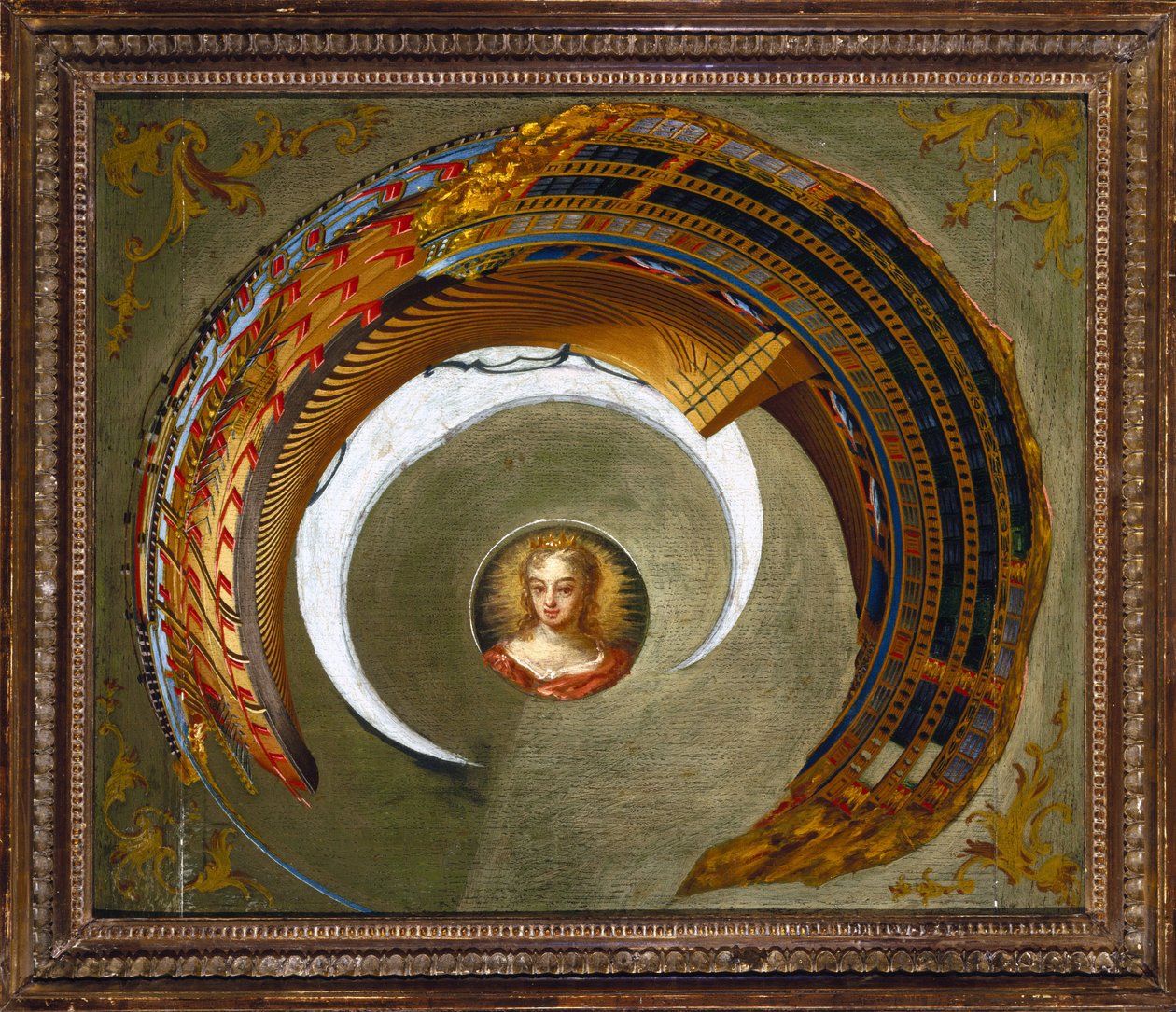 Optické iluze Anamorfní malba lodi, c 1744-1774 od Unbekannt