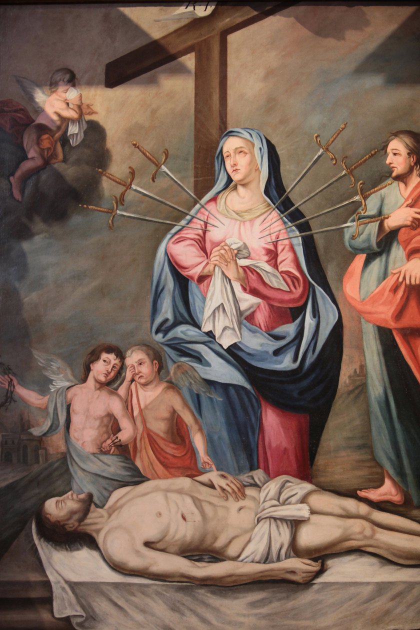 Kostel Panny Marie Nanebevzetí Panny Marie. Mariiných sedm bolestí Cordon France od Unbekannt