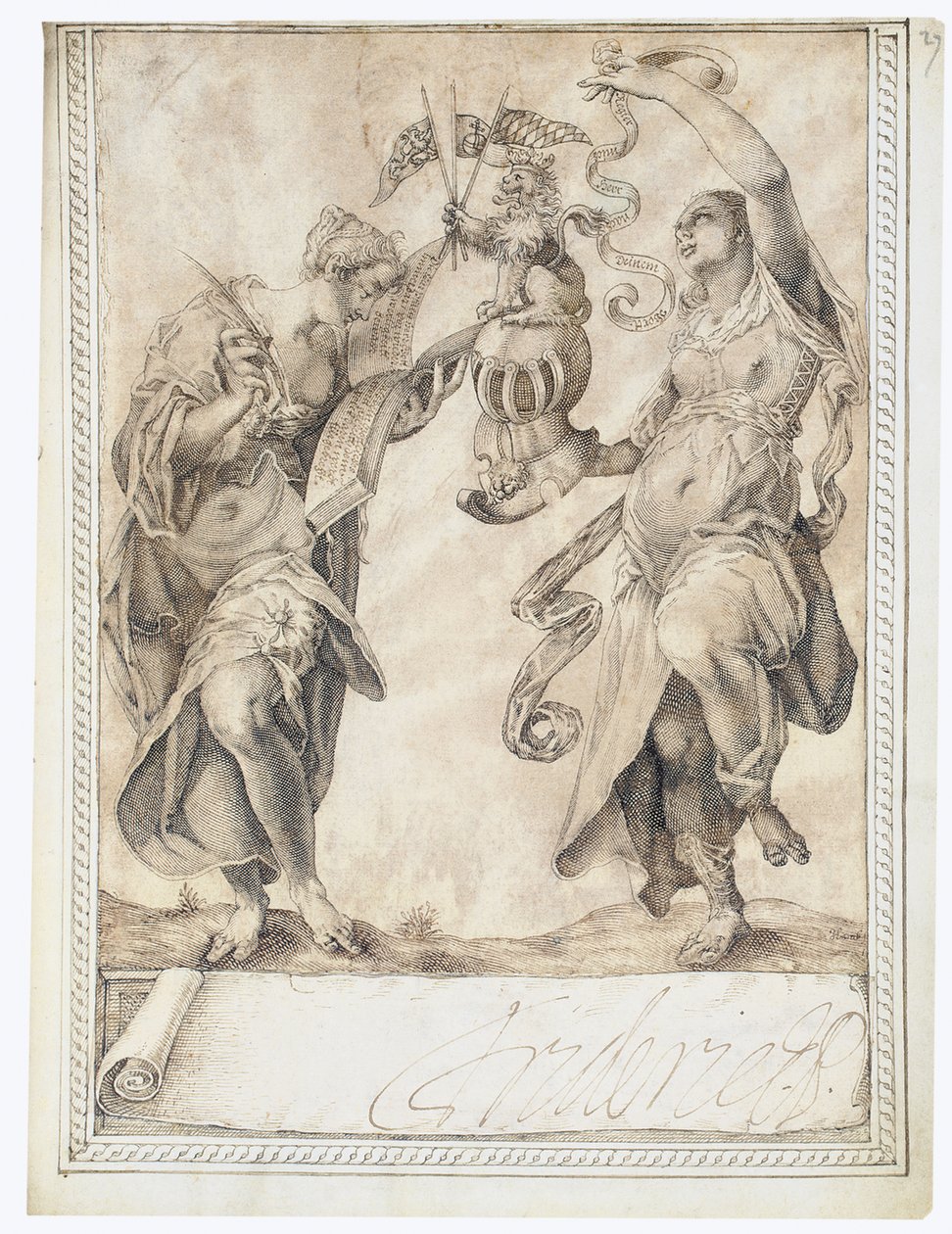 Stránka z alba Amicorum Philippa Hainhofera, 1596-1633 od Unbekannt