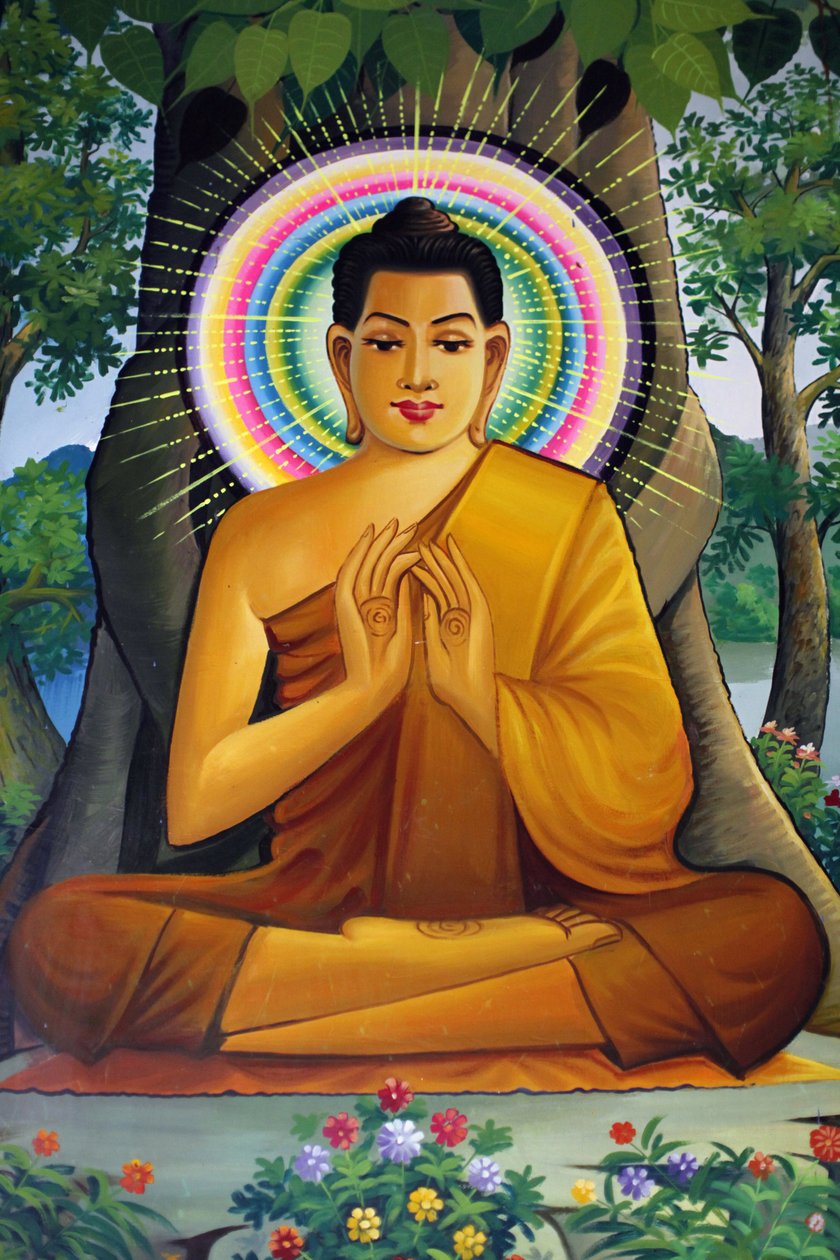 Obraz zobrazující sedícího Buddhu ve Wat Than Phnom Penh Cambodge od Unbekannt