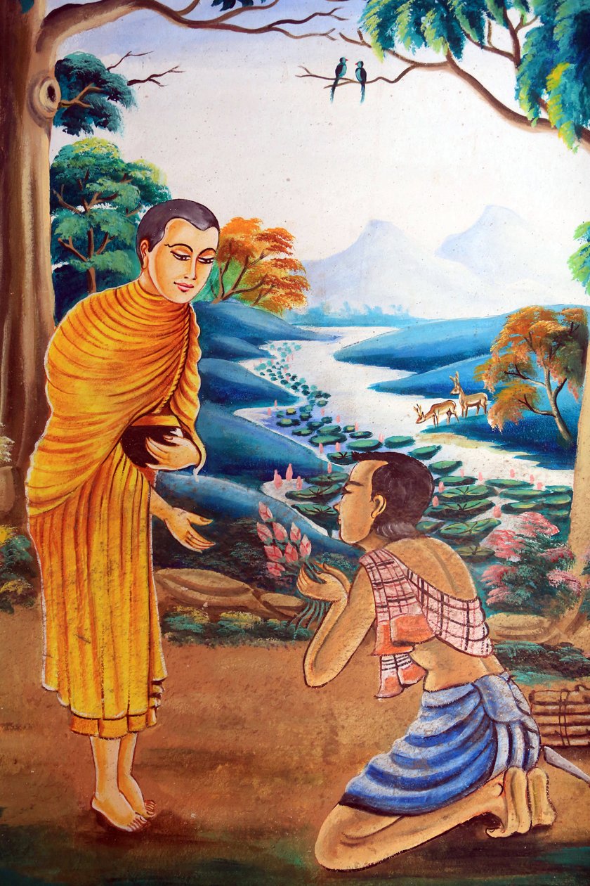 Obraz zobrazující životní příběh Buddhy Šákjamuniho. Wat Naxai. Vientiane. Laos, 20151106, Vientiane, Laos od Unbekannt