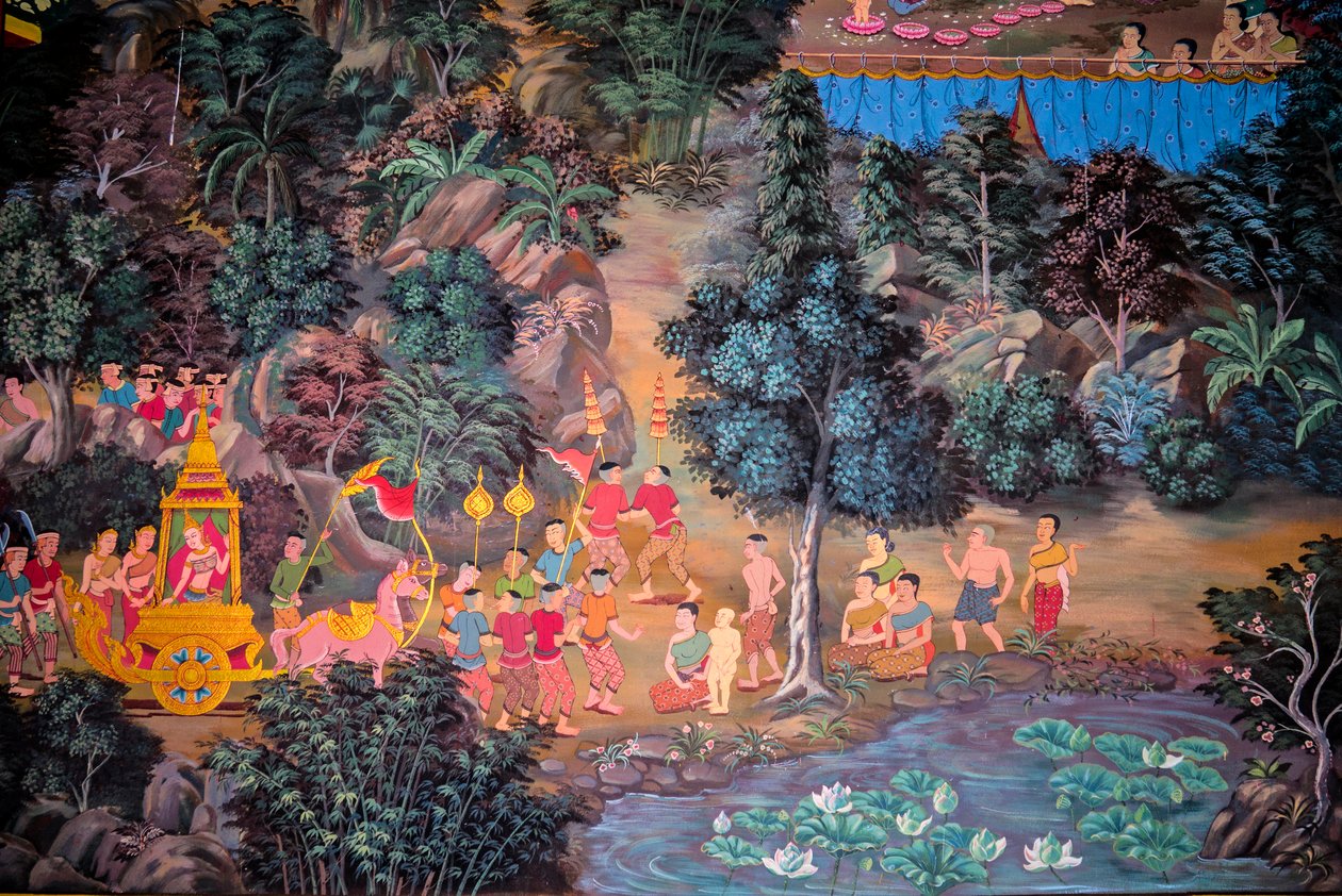 Obrazy vesnických scén s Buddhou v Thajsku, Wat bang riang, Thub Pat/ Obrazy, Wat bang riang, Thub Pat, Phang Nga, Thajsko, Asie (foto) od Unbekannter Künstler