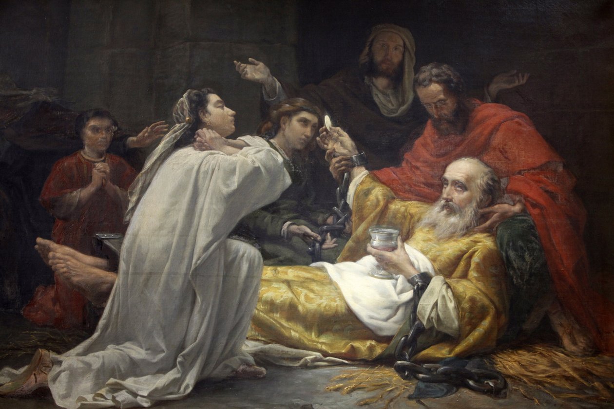 Paříž, Francie Malba v kostele Saint-Francois-Xavier: Smrt Saint-Francois-Xaviera, Paříž, Francie od Unbekannt