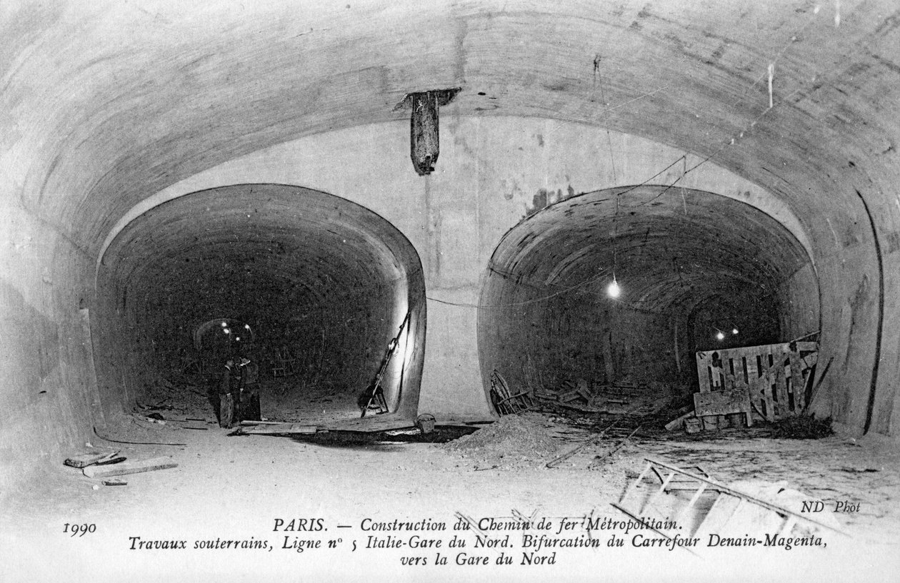 Pařížské metro - výstavba metra od Unbekannter Künstler