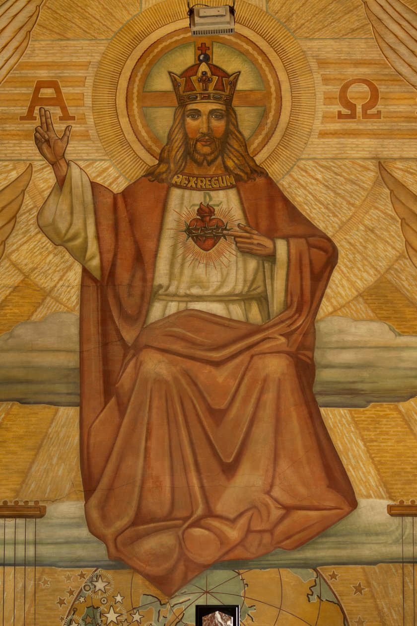 Farní kostel (Heilig-Hartkerk). Interiér. Modernismus. Sbor. Mozaika. Kristus. od Unbekannt