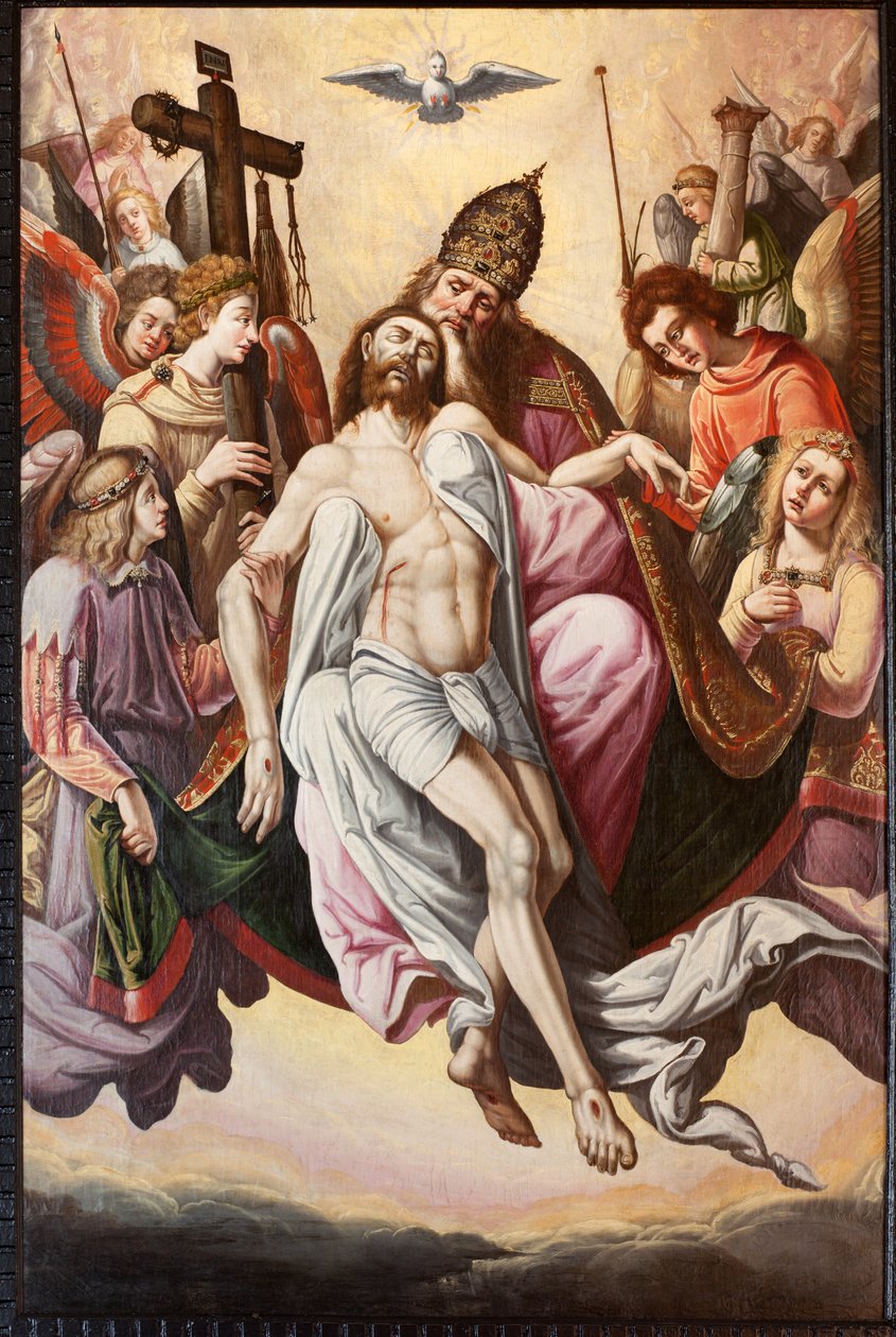 Farní kostel (Parochial kerk Sint-Dionysius van Lede). Interiér. Sbor. Malba. Předpoklad. od Unbekannter Künstler