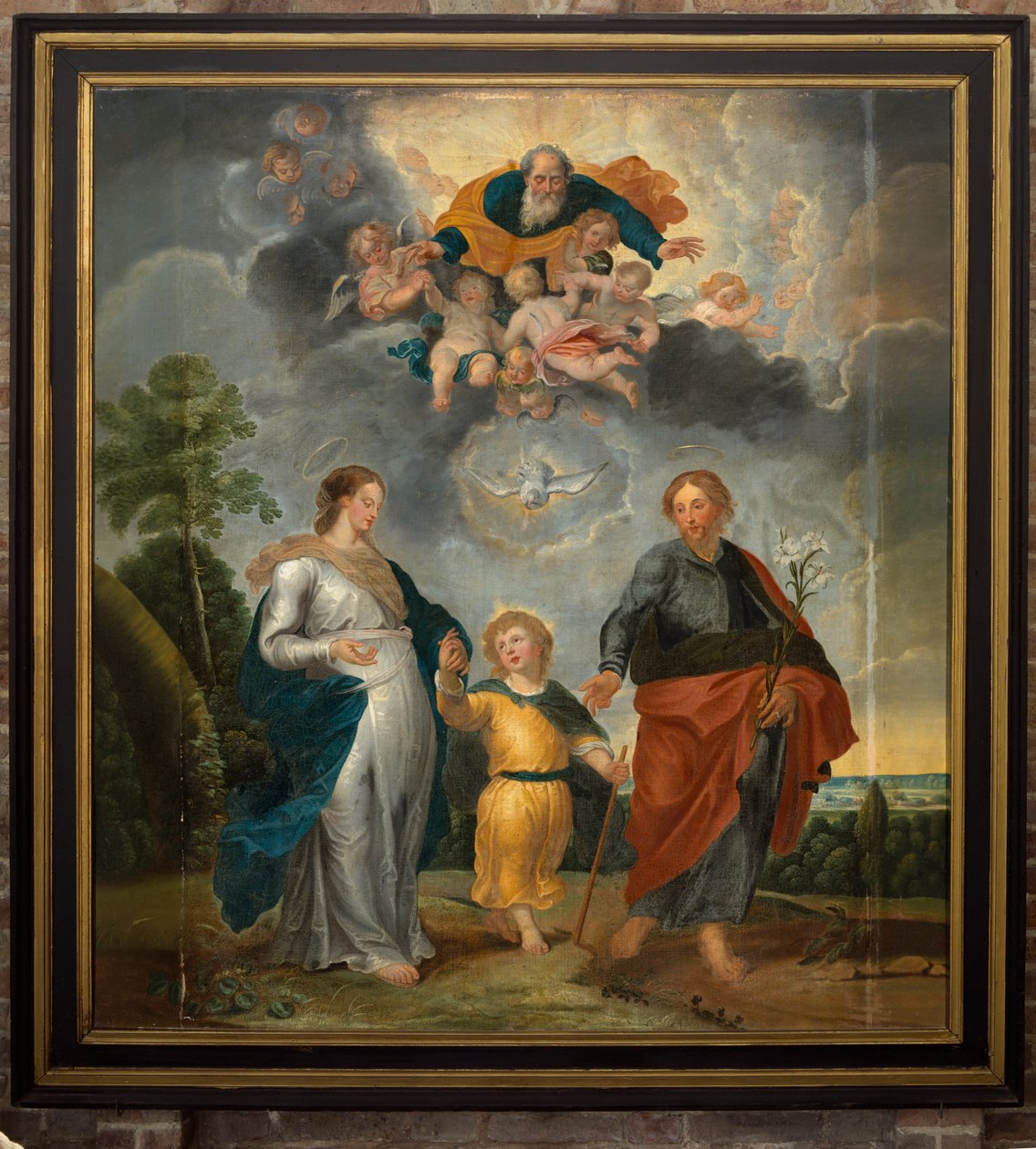 Farní kostel (farní kostel Nanebevzetí Panny Marie). Interiér. malování. Svatá rodina (?). od Unbekannter Künstler