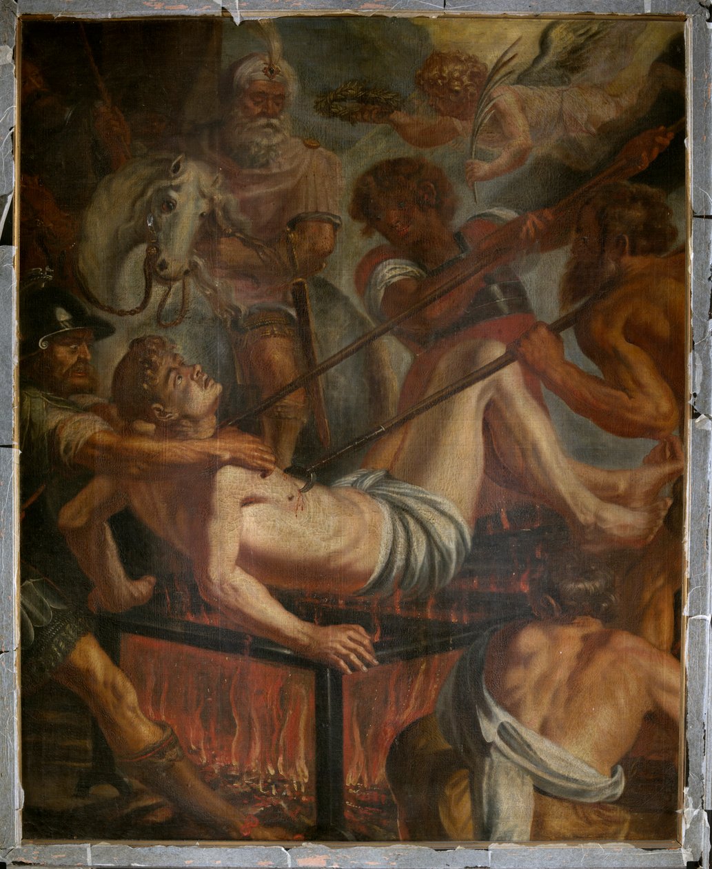Farní kostel (Saint Laurentius Parish Church). malování. od Unbekannter Künstler