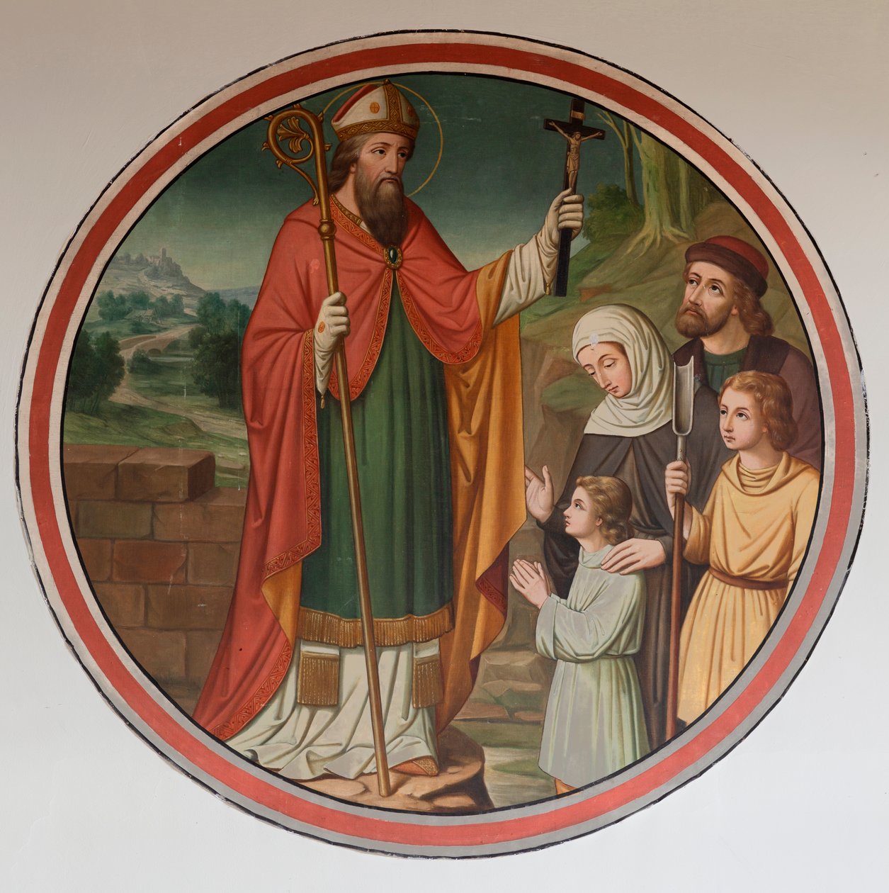 Farní kostel (Sint-Denijs-Boekel, farní kostel St-Denijs). jižní ulička. Nástěnná malba. od Unbekannter Künstler