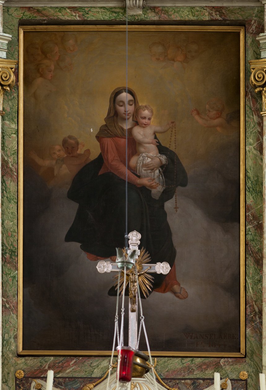 Farní kostel (Sint-Machutuskerk Wannegem). Interiér. Hlavní oltář. Malování. Podepsán Van Lanselaere 1844. od Unbekannter Künstler