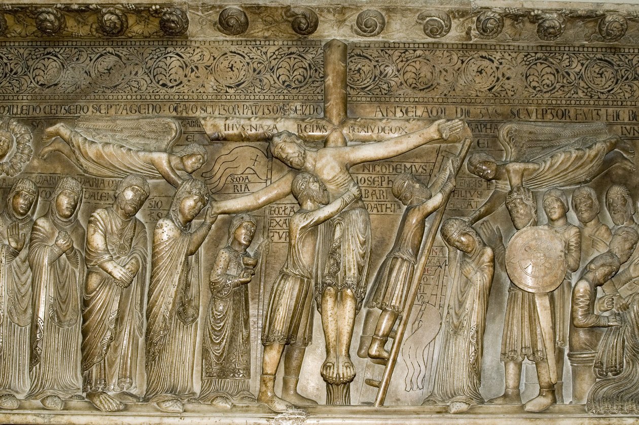 Parma Emilia Romagna Itálie Piazza del Duomo v dómu Dóm zobrazení Sestup z kříže z Benedetta Antelami 1178 od Unbekannt