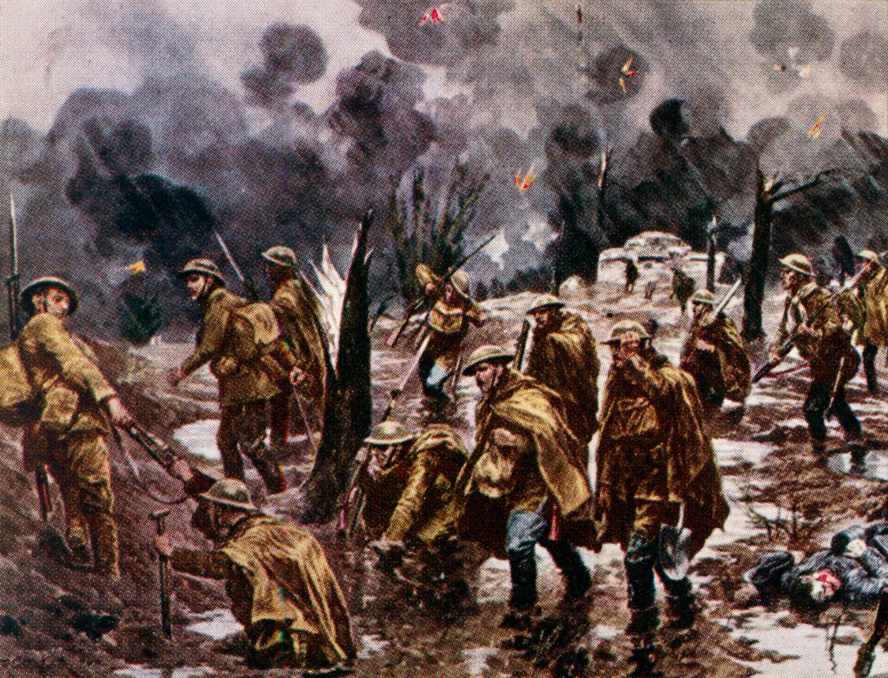 "Passchendaele" - vojáci v bahně u Ypres v Belgii během první světové války od Unbekannter Künstler
