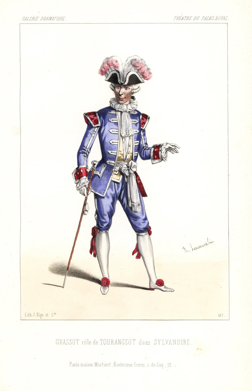 Paul Grassot jako Tourangeot v Sylvandirovi od Leuven/Vanderburch, Theatre du Palais-Royal od Unbekannter Künstler