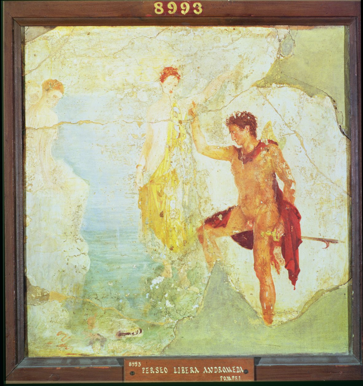 Perseus osvobozující Andromedu, z Domu pěti kostlivců, Pompeje, 4. dekorativní styl, kolem 30 našeho letopočtu (freska) od Unbekannt