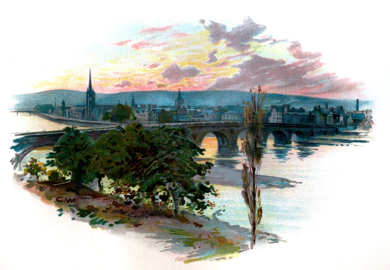 Perth z Bridge End od Unbekannter Künstler