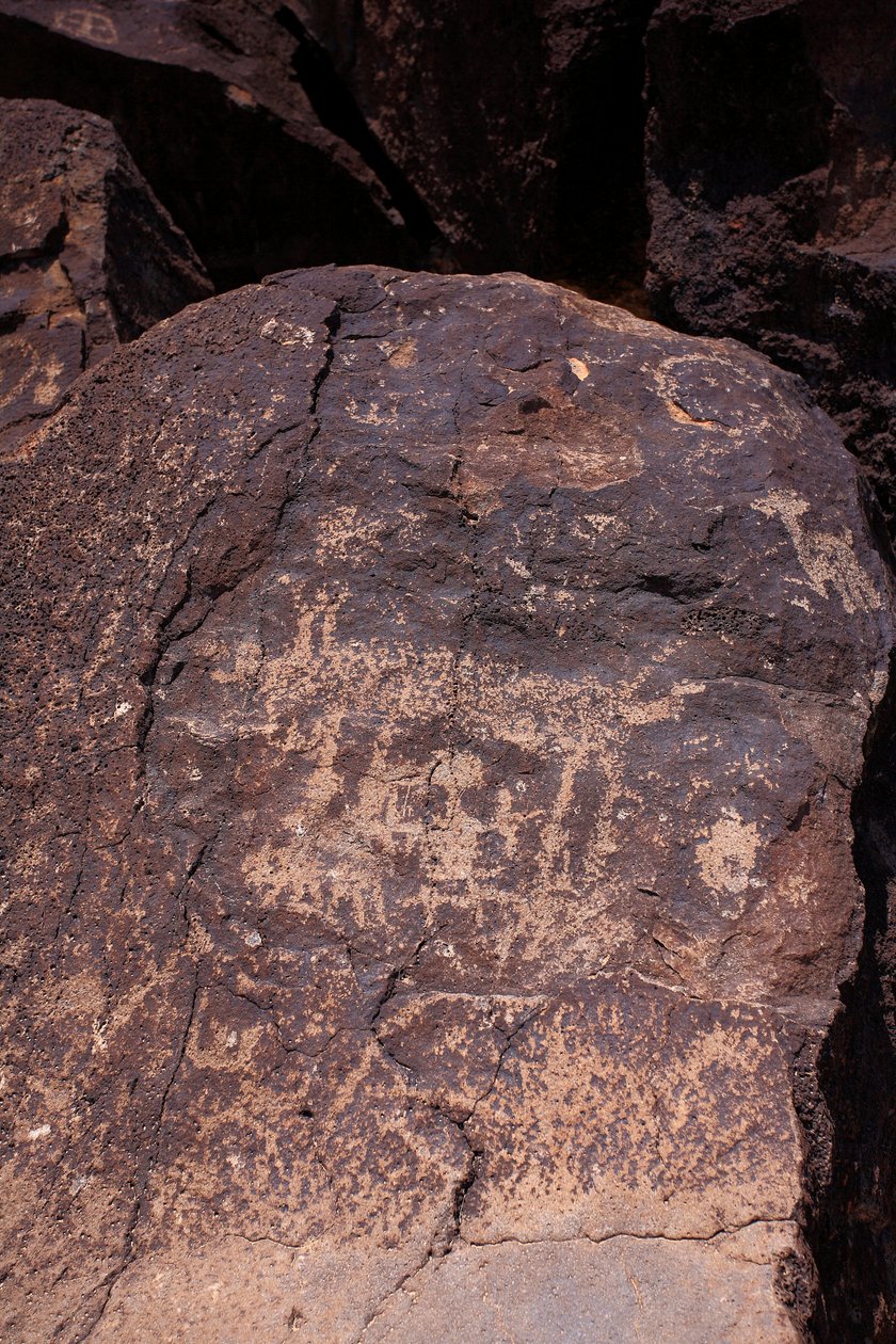 Petroglyfy zobrazující zvířata a postavy - Petroglyph National Monument - Albuquerque, Nové Mexiko, USA (USA) od William M. Timlin