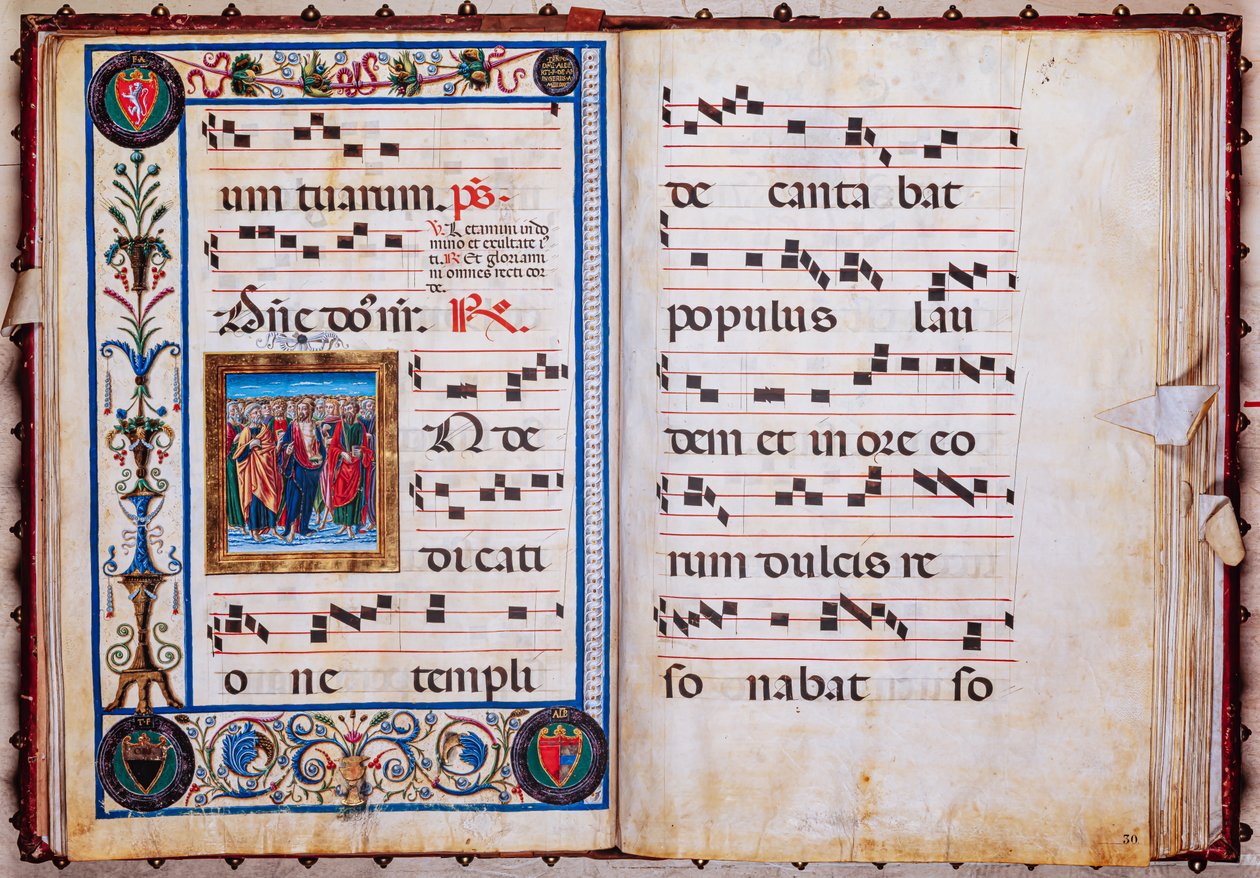 Knihovna Piccolomini: sborová kniha, cod. 26.R, násl. 29v-30r s „Kristem a všemi svatými“, od Giovanniho di Talda. od Unbekannter Künstler