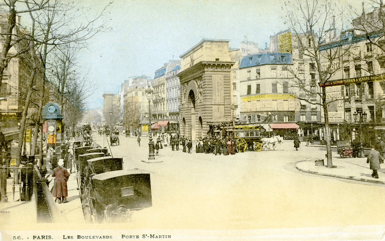 Porte Saint-Martin , Paříž, kolem roku 1900. od Unbekannter Künstler