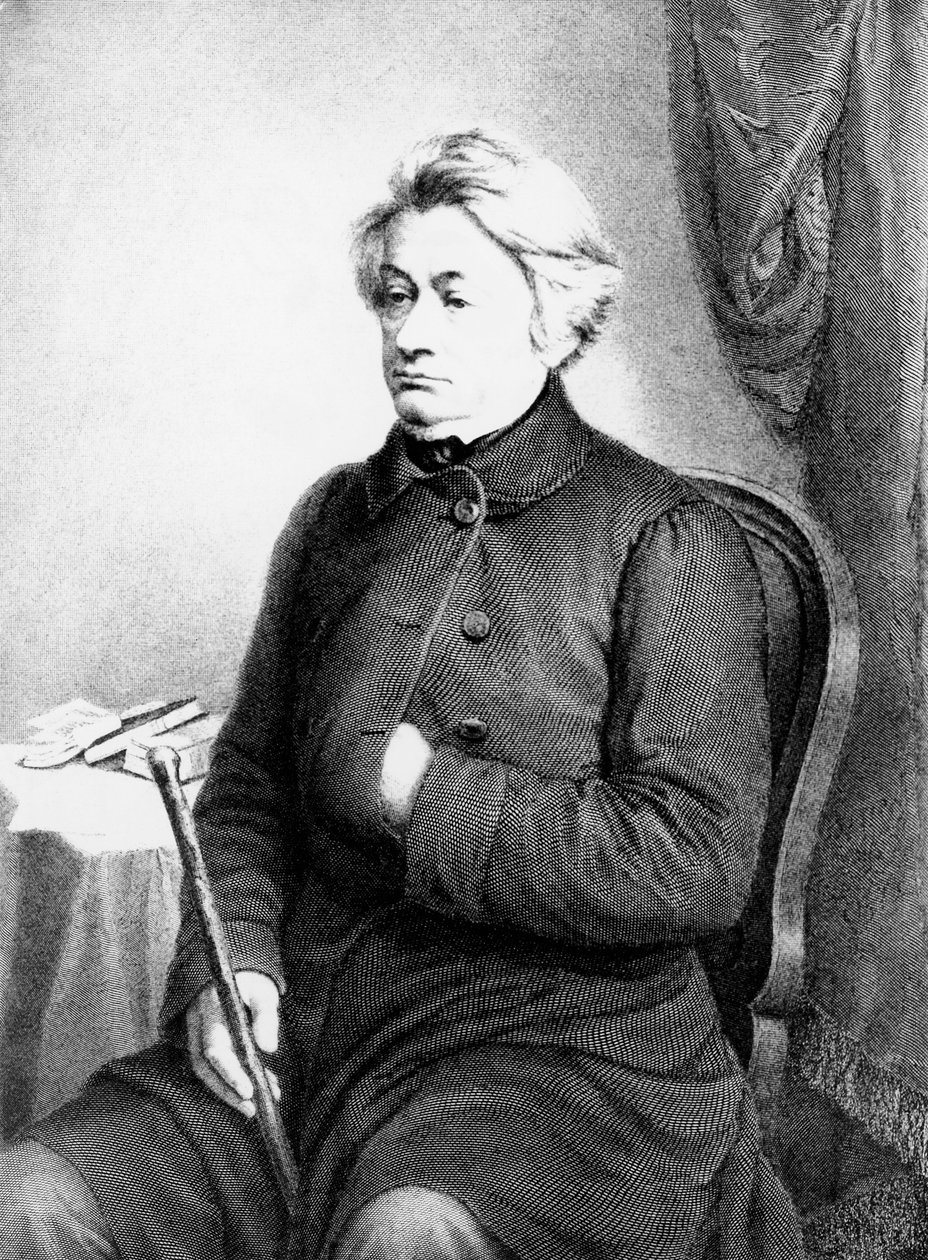 Portrét Adama Bernarda Mickiewicze (1798-1855), polského básníka, dramatika, esejisty a politického aktivisty, rytina za fotografií od Vezenberg & Co od William M. Timlin